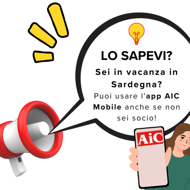 Lo sapevi? Sei in vacanza in Sardegna, puoi usare l'app AIC Mobile anche se non sei socio